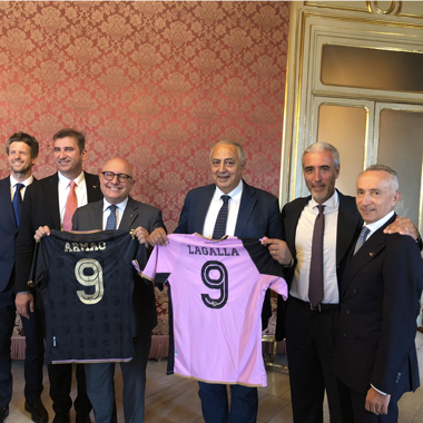 Lagalla incontra i vertici del Palermo calcio a Palazzo delle Aquile