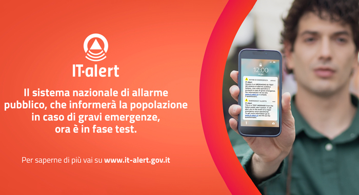 IT-Alert, mercoledì 5 luglio il primo test in Sicilia del sistema di allarme pubblico del Dipartimento nazionale di Protezione Civile