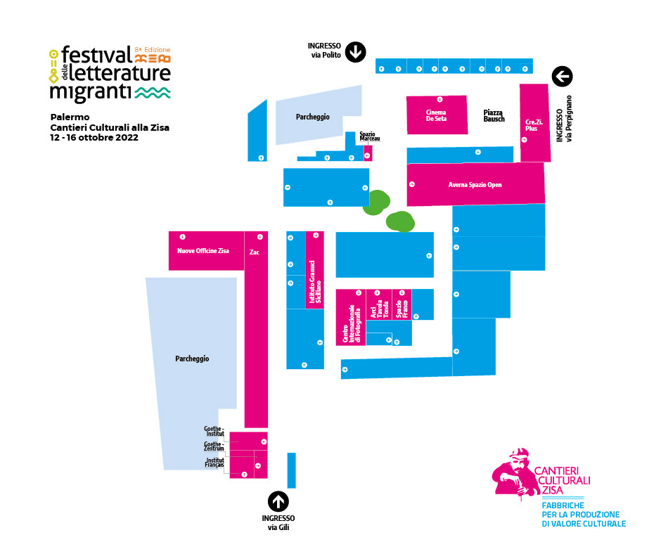 Immagine - mappa Festival delle Letterature Migranti 2022