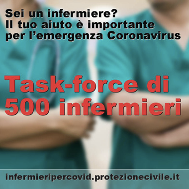 Creazione di una task-force di 500 infermieri per l'emergenza Covid
