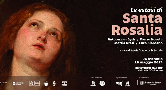 Le estasi di Santa Rosalia. Antoon Van Dyck, Pietro Novelli, Mattia Preti, Luca Giordano
